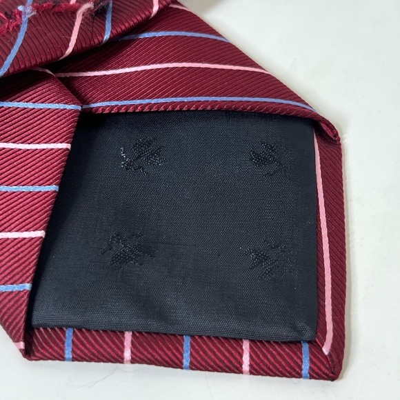 Brooks Brothers Stain Resistant Elegant Striped Tie in Burgundy and Blue - Picture 10 of 10